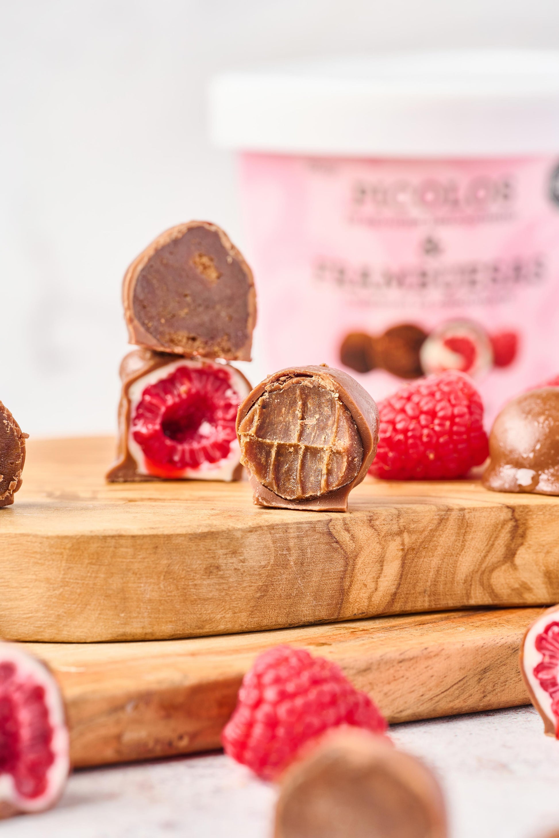 Tarrito de Pícolos Brownie melcochudo con Frambuesas