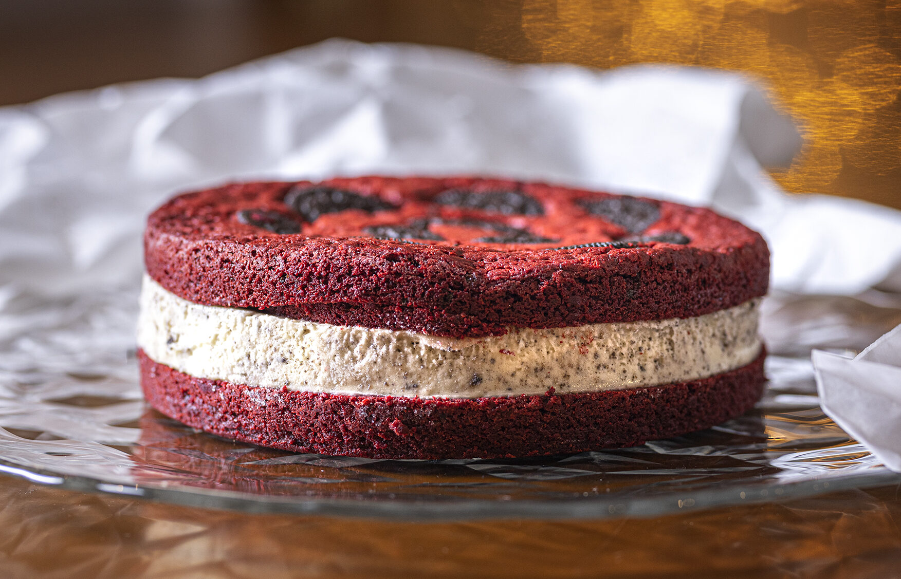 Torta helada de Brownie Redvelvet con Oreo