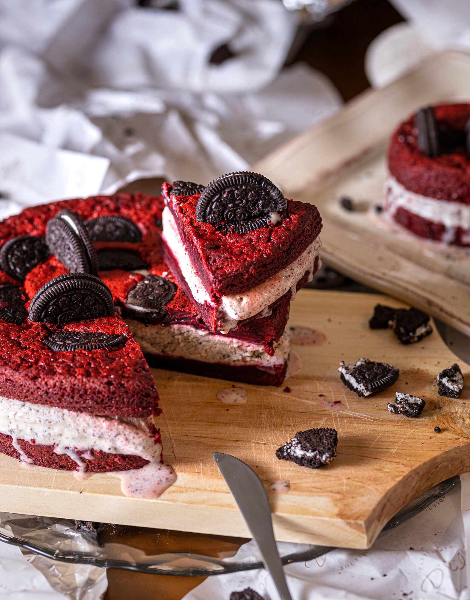 Torta helada de Brownie Redvelvet con Oreo