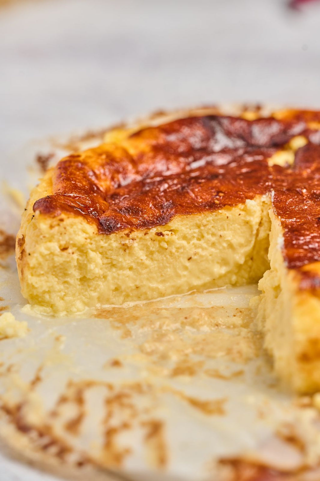 Torta de Queso Vasca (Sin Azúcar Añadida)