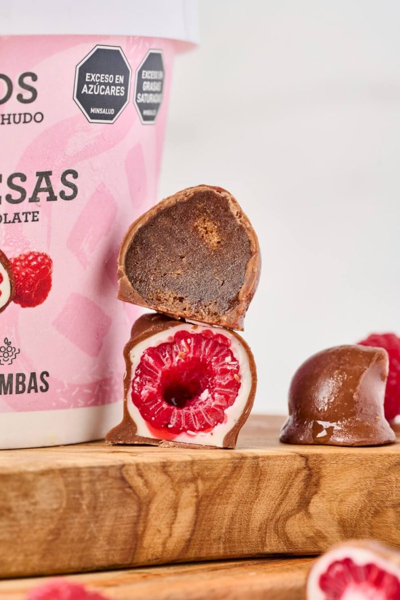 Tarrito de Pícolos bolitas de Brownie melcochudo con Frambuesas - Imagen 2